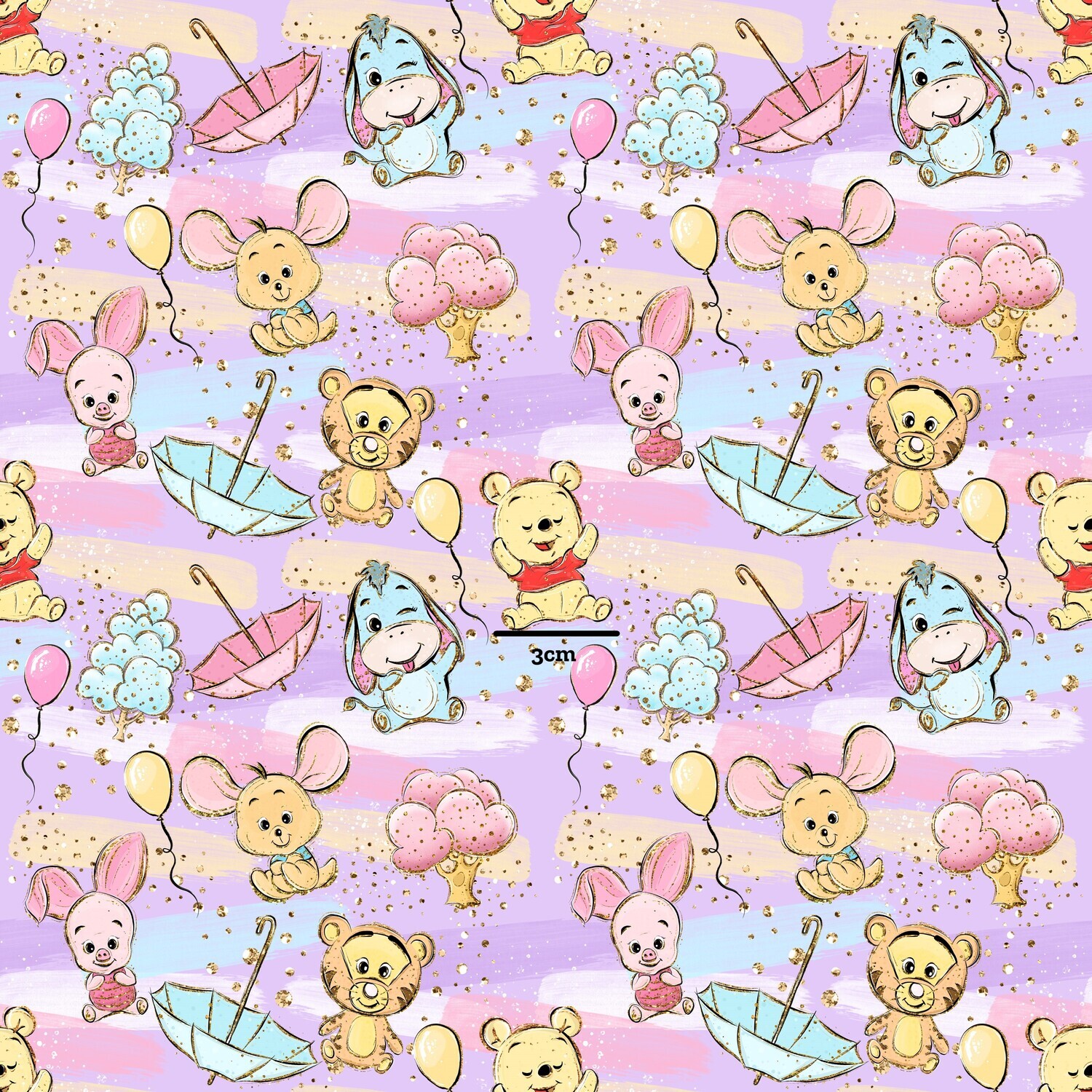 Best Friends, Pooh | Digital-Print Custom Cotton Woven | 145cm wide