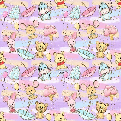 Best Friends, Pooh | Digital-Print Custom Cotton Woven | 145cm wide