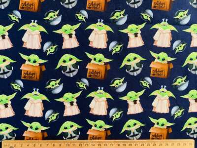 Baby Yoda, Adopt Me! | Digital Print Custom Quilting Cotton | 145cm wide