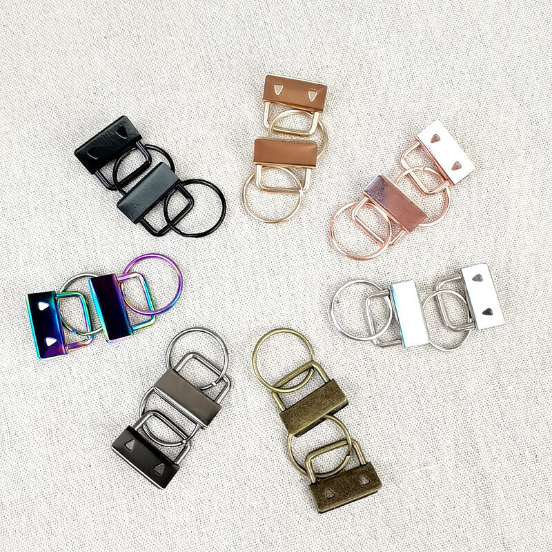 25mm (1&#39;&#39;) Key Fob Hardware Clasps with Keyring | 7 Colours | 5-pack