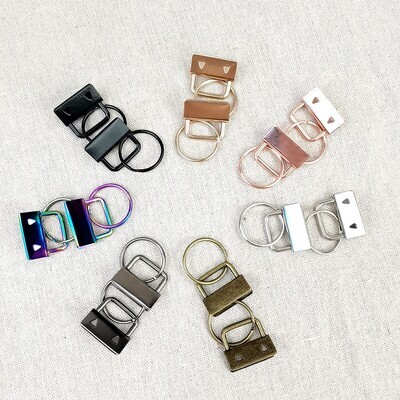 25mm (1'') Key Fob Hardware Clasps with Keyring | 7 Colours | 5-pack