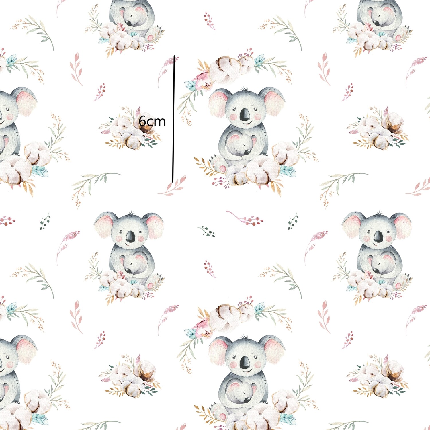 Koala Love | Digital-Print Cotton Lycra 230gsm | 150cm wide