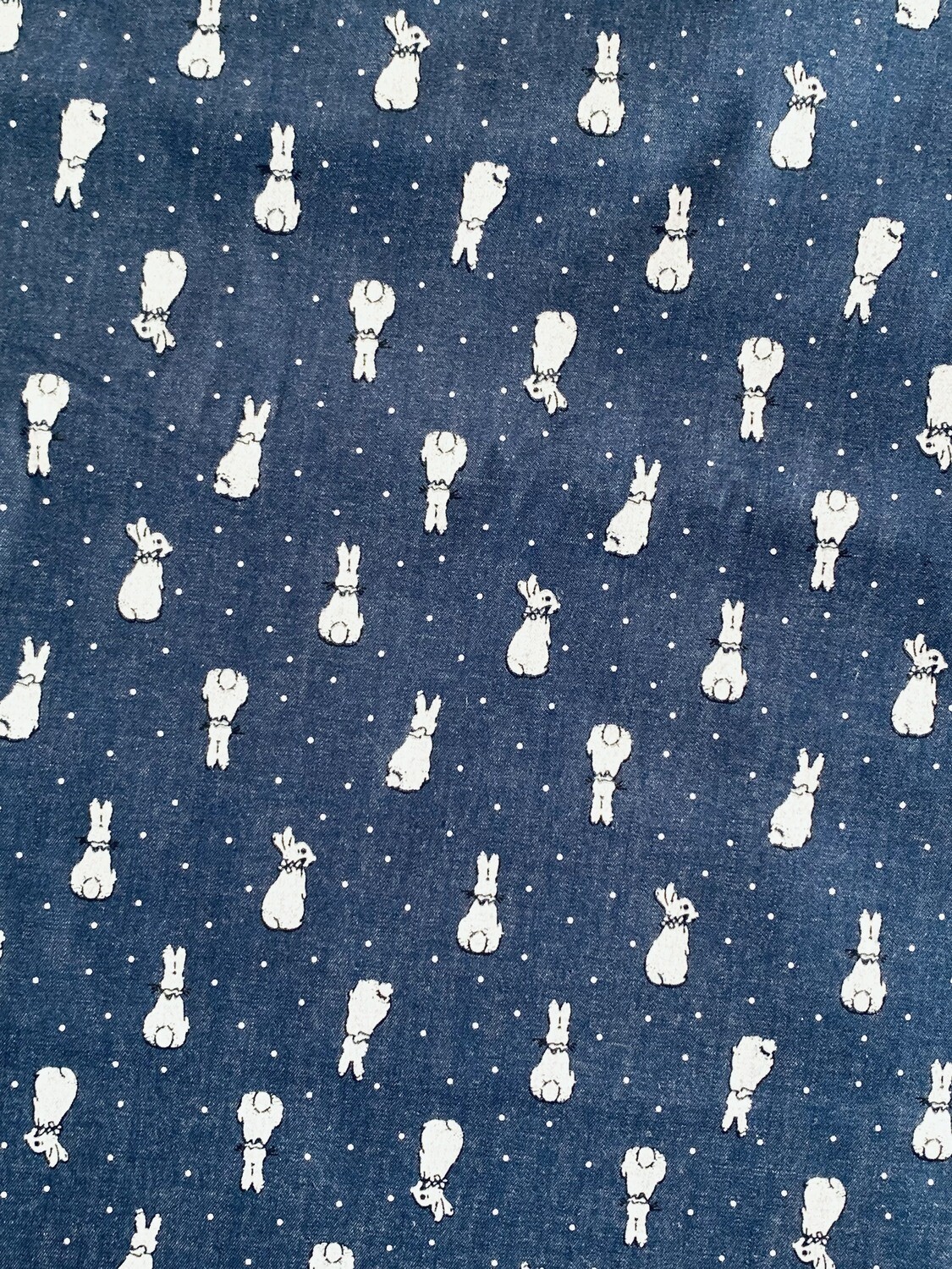 Bunnies | Lightweight Denim | 140cm wide - 0.65m Piece