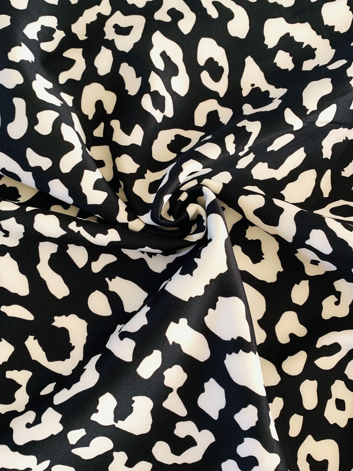 Black &amp; White Leopard | Scuba Knit, 280gsm | 145cm Wide