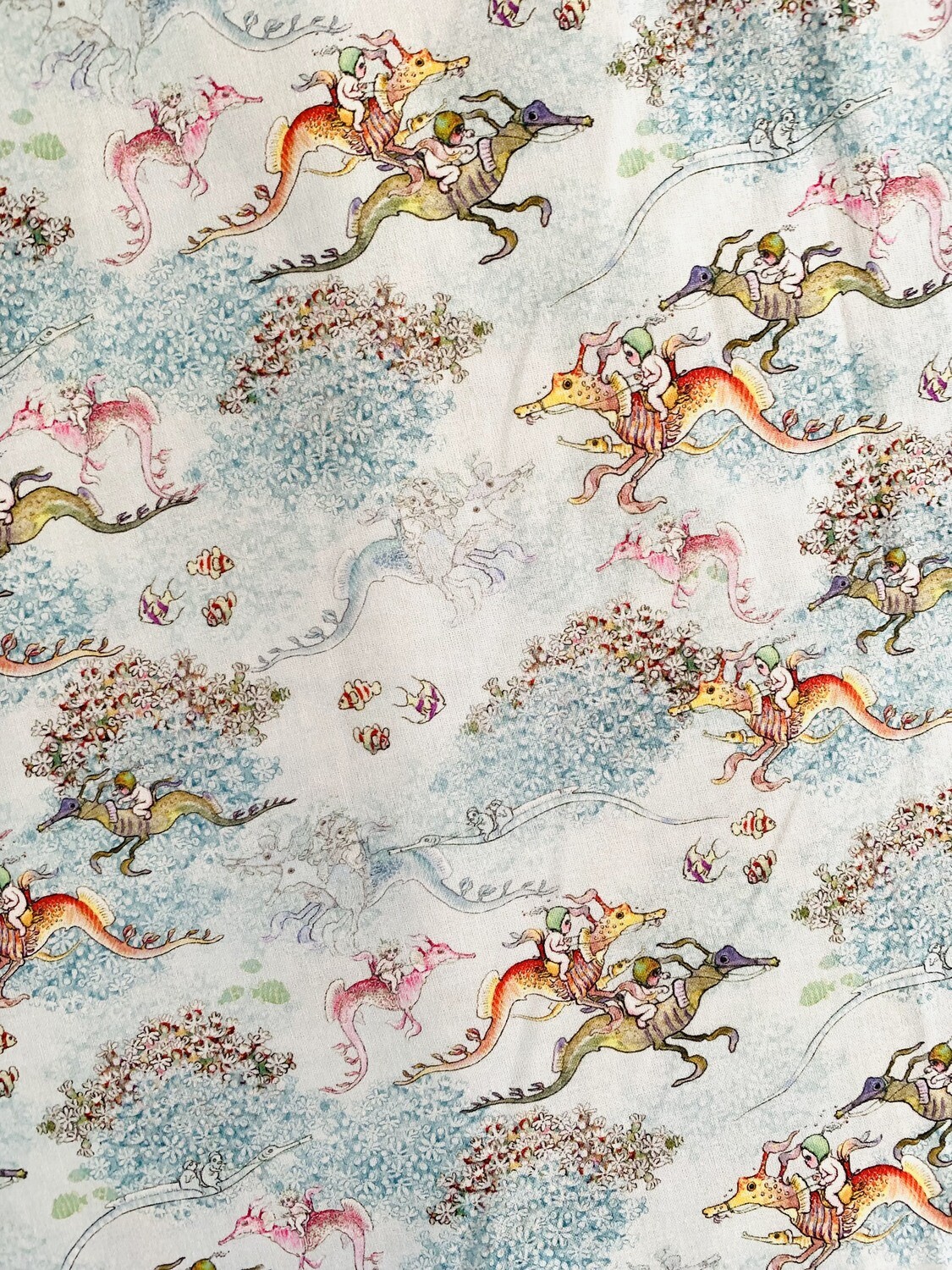 Seahorses, May Gibbs | Licensed Quilting Cotton | 112cm wide - 0.8m Piece