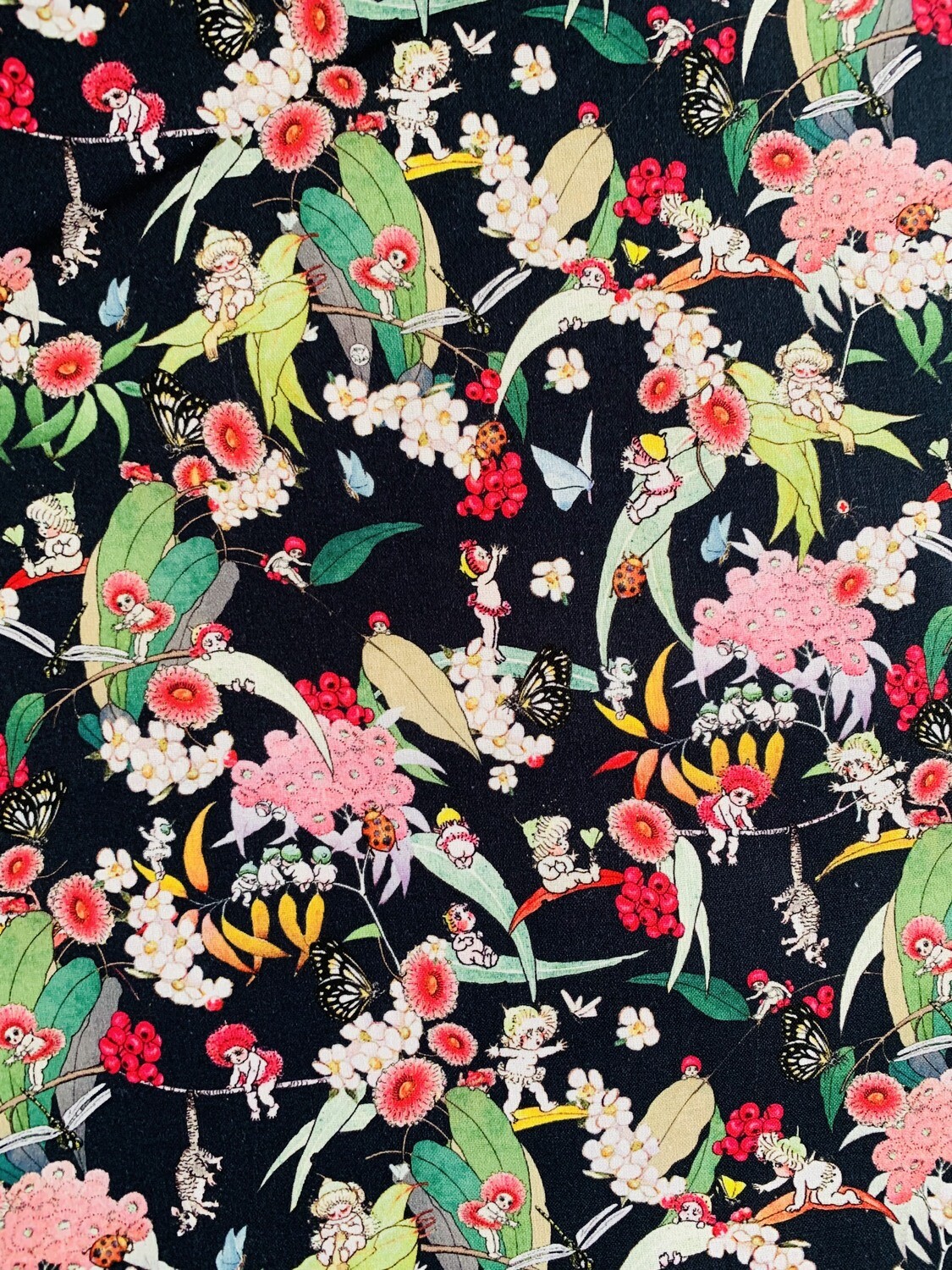 Native Berries Dark Navy, May Gibbs | Licensed Quilting Cotton | 112cm wide