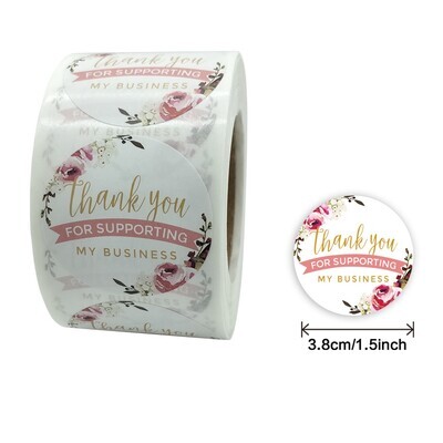 &quot;Thank You for Supporting My Business&quot; | 1.5&#39;&#39; (38mm) Scrapbooking Gift Wrapping Sticker