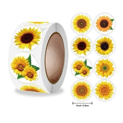 Sunflowers | 1&#39;&#39; (25mm) Scrapbooking Gift Wrapping Sticker