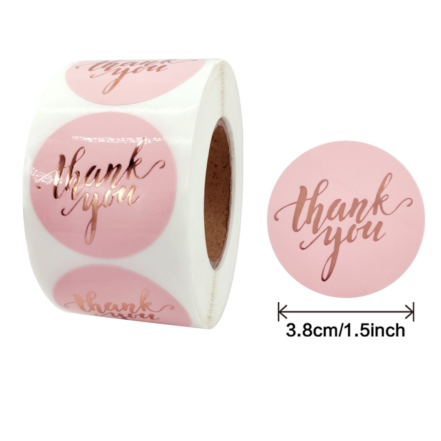"Thank You" Pink | 1.5'' (38mm) Scrapbooking Gift Wrapping Sticker
