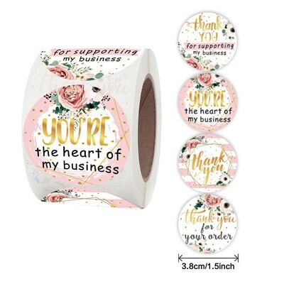 &quot;You&#39;re the Heart of My Business&quot; | 1.5&#39;&#39; (38mm) Scrapbooking Gift Wrapping Sticker