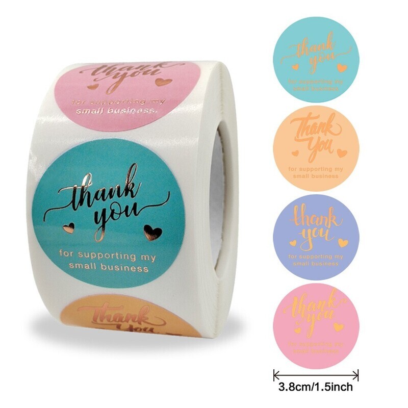 &quot;Thank You for Supporting My Business&quot; | 1.5&#39;&#39; (38mm) Scrapbooking Gift Wrapping Sticker
