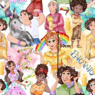 Encanto Characters, Watercolour | Custom Cotton Woven | 145cm wide
