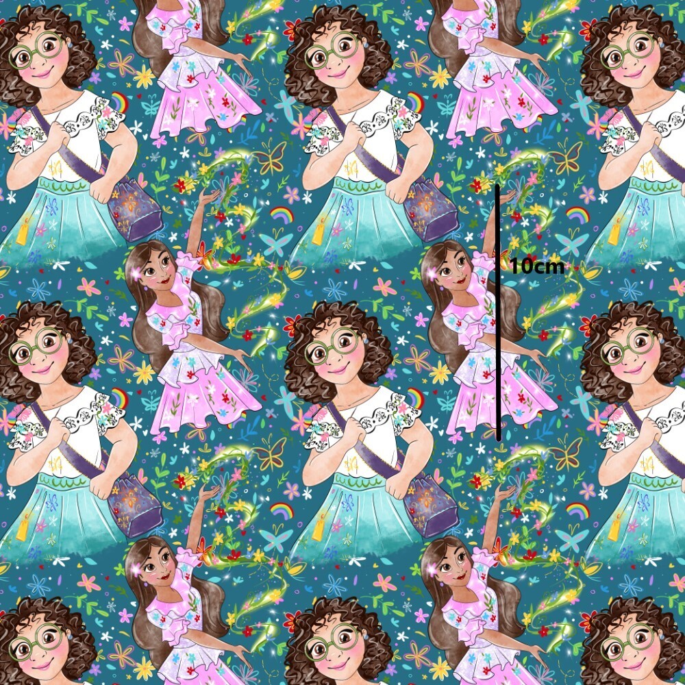 Encanto Mirabel, Teal | Custom Cotton Woven | 145cm wide