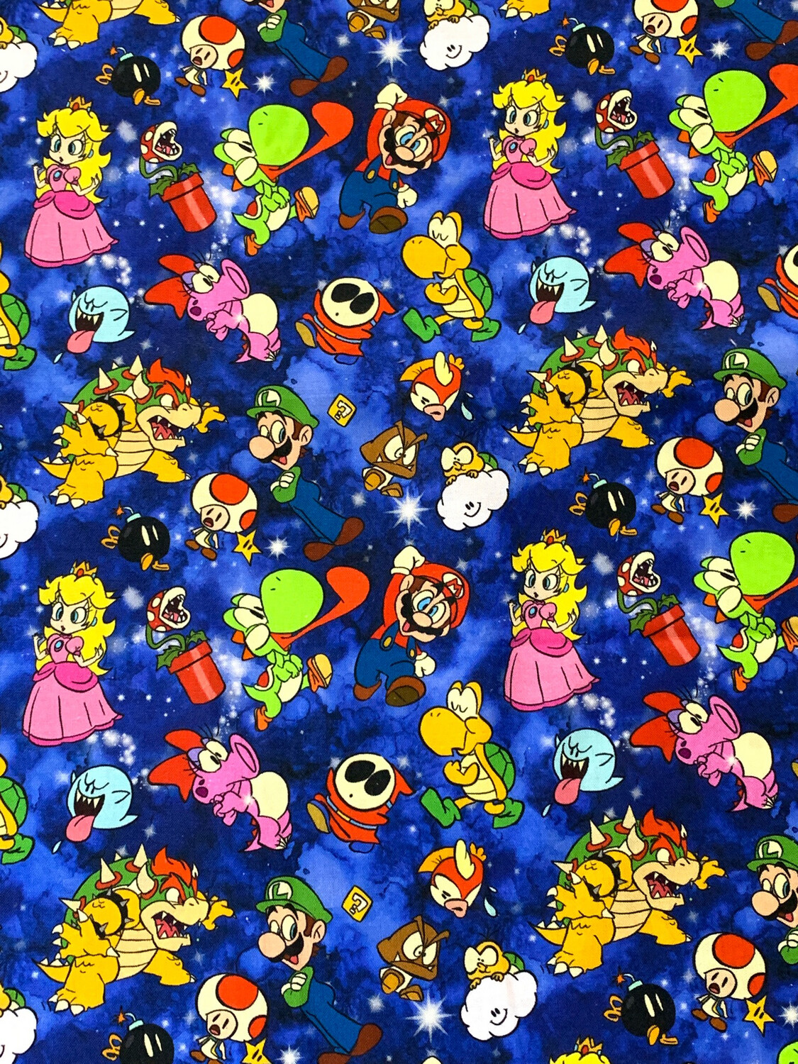 Super Mario Navy Toss | Custom Quilting Cotton | 145cm wide