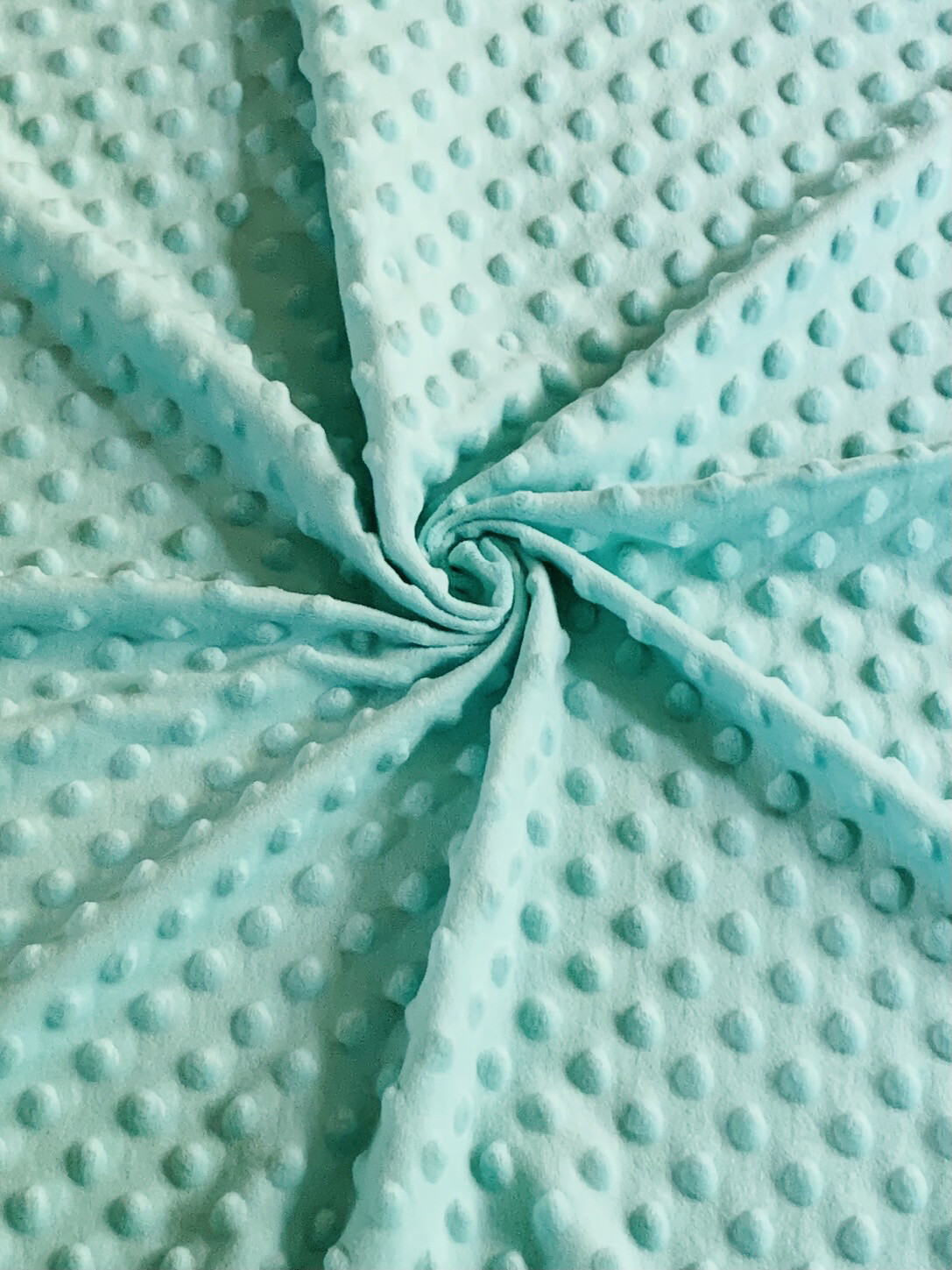 Aqua | Extra-Wide Premium Minky Dot Fabric | 225cm Wide