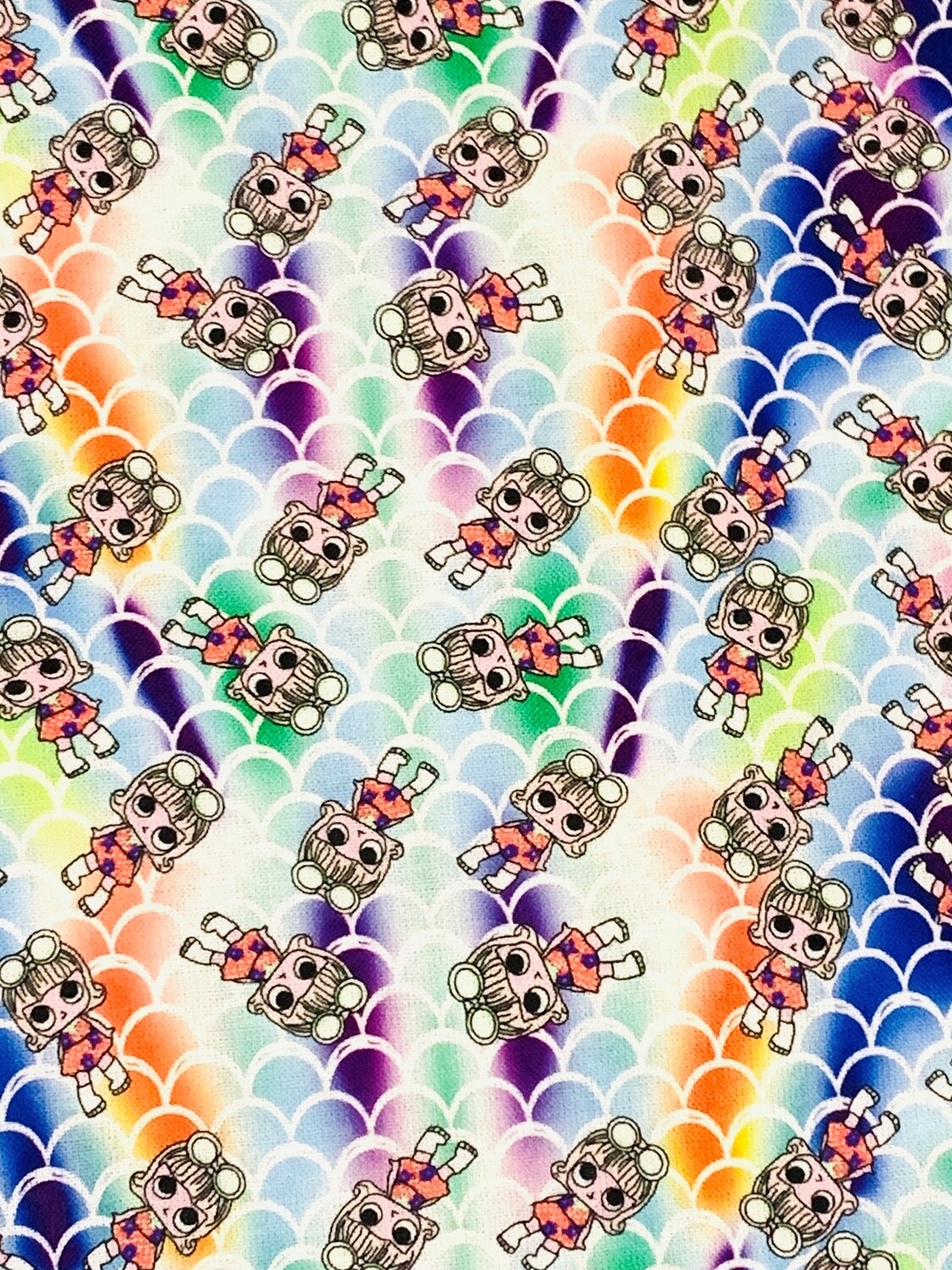 LOL Dolls, Mermaid Scales Dark | Custom Quilting Cotton | 145cm wide - 0.75m Piece