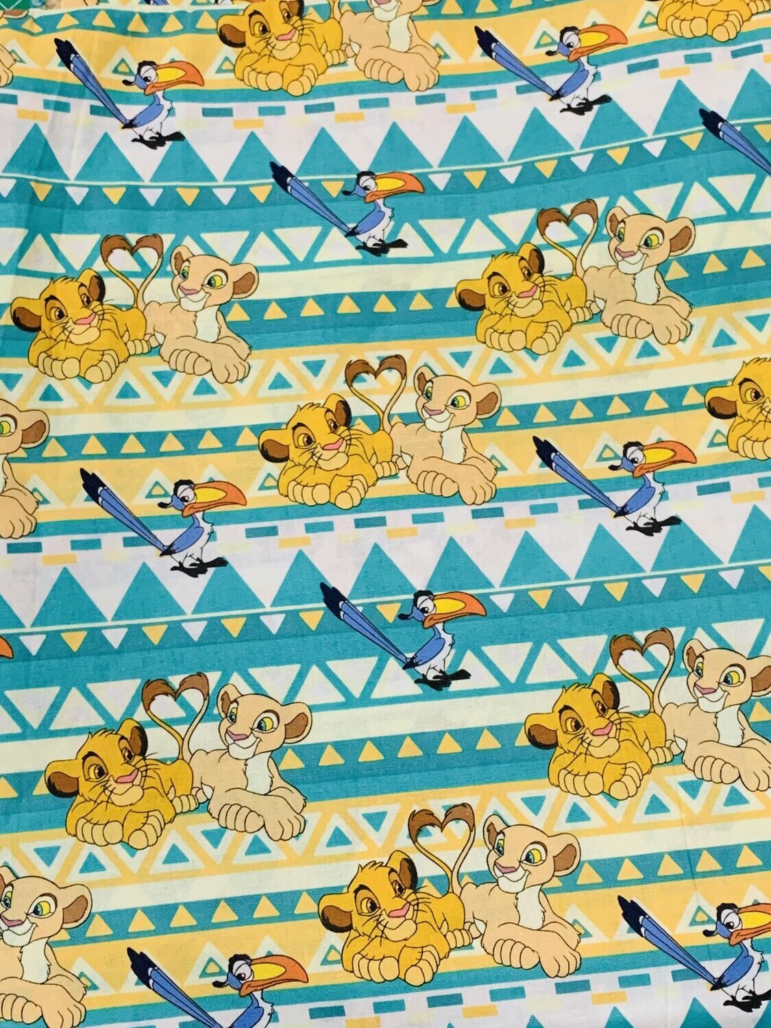 The Lion King, Stripes | Licensed Quilting Cotton | 112cm wide - 0.9m Piece