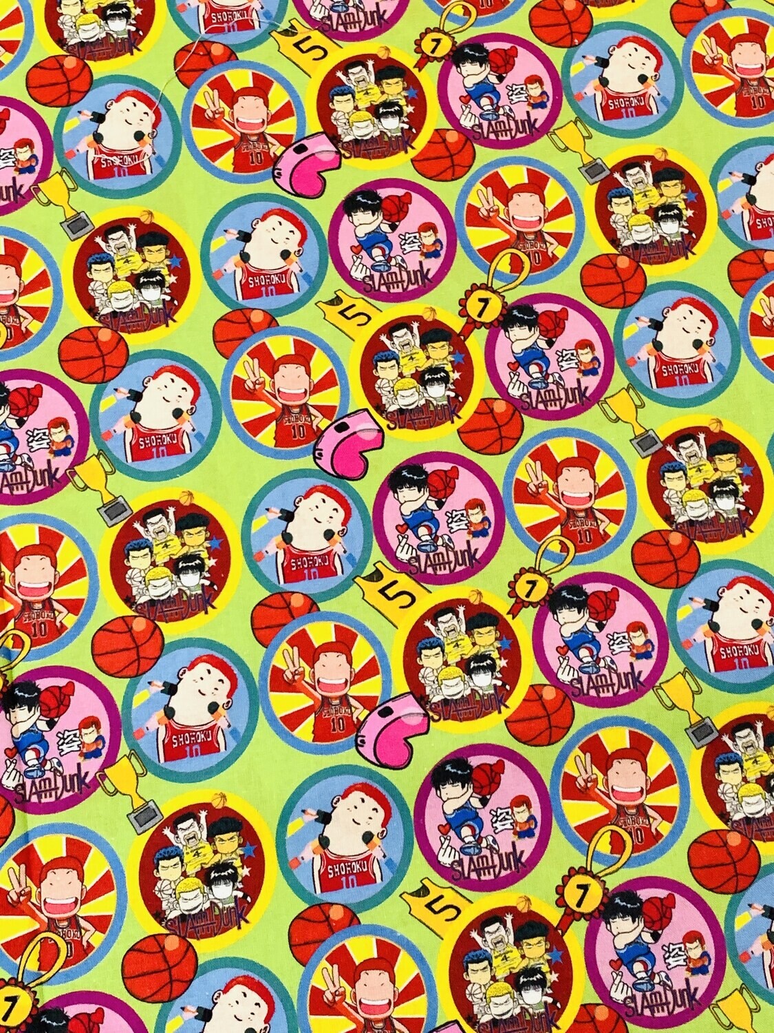 Slam Dunk Circles | Licensed Quilting Cotton | 112cm wide - 0.95m Piece