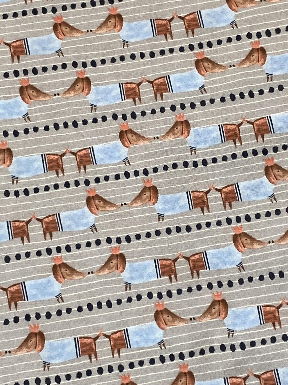 Dachshund Sausage Dogs, Stripes | Quilting Cotton | 112cm wide