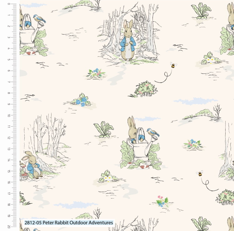 Peter Rabbit, Outdoor Adventures | Licensed Quilting Cotton | 112cm wide - 1m Piece
