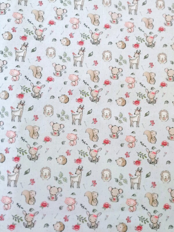 Woodland Friends, Cute | Quilting Cotton | 112cm wide - 0.6m Piece