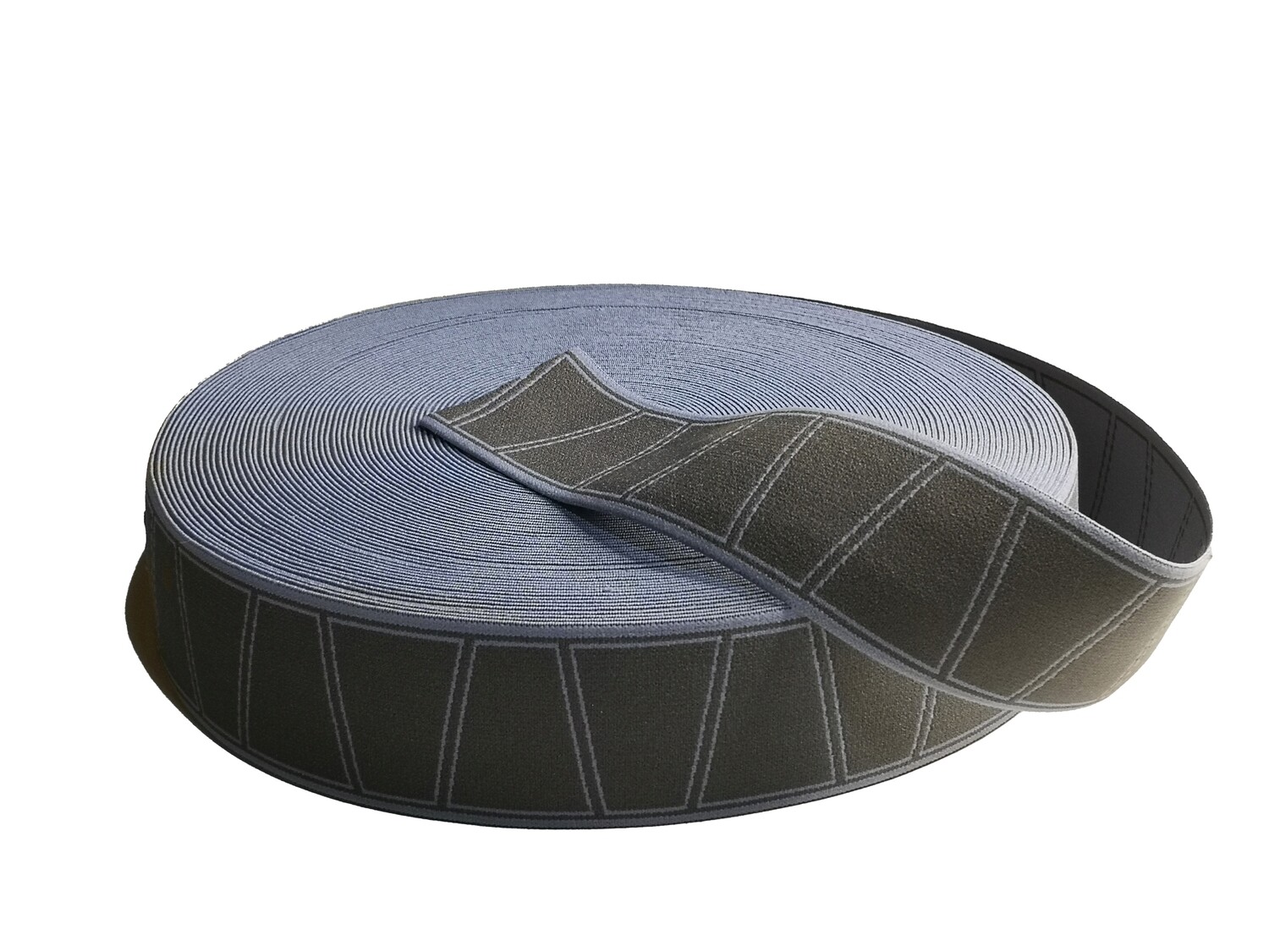 Midnight Blue &amp; Black Geo | Soft Waistband Elastic | 35mm Wide