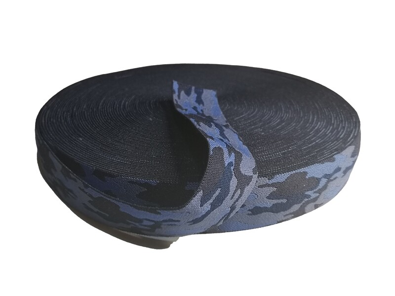 Blue Camouflage, Light | Soft Waistband Elastic | 35mm Wide