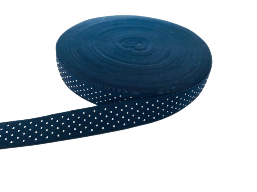 Polka Dots on Navy | Soft Waistband Elastic | 30mm Wide