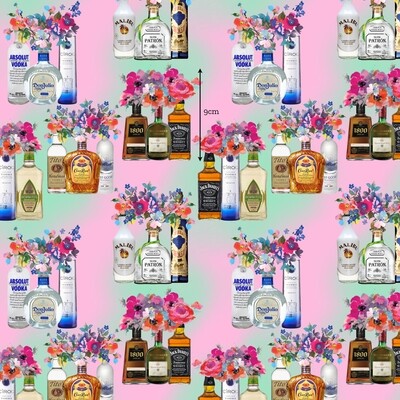 Floral Bottles | Digital Print Digital-Print Quilting Cotton | 145cm wide