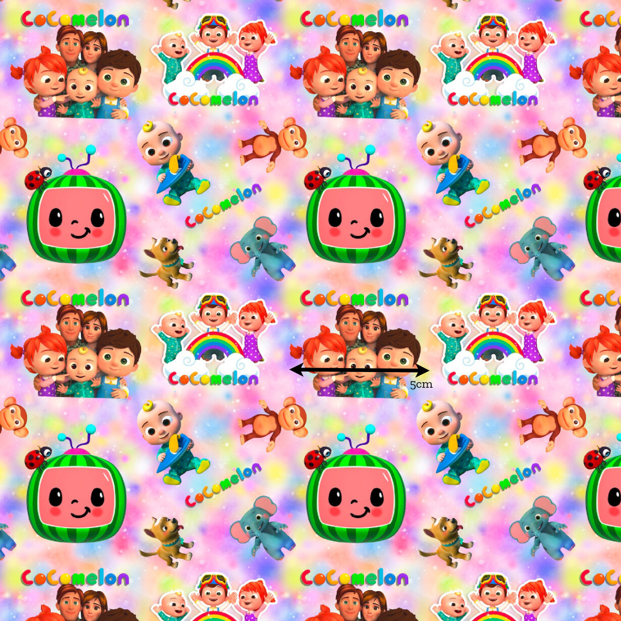 Cocomelon Pink Splatter | Digital Print Custom Quilting Cotton | 145cm wide