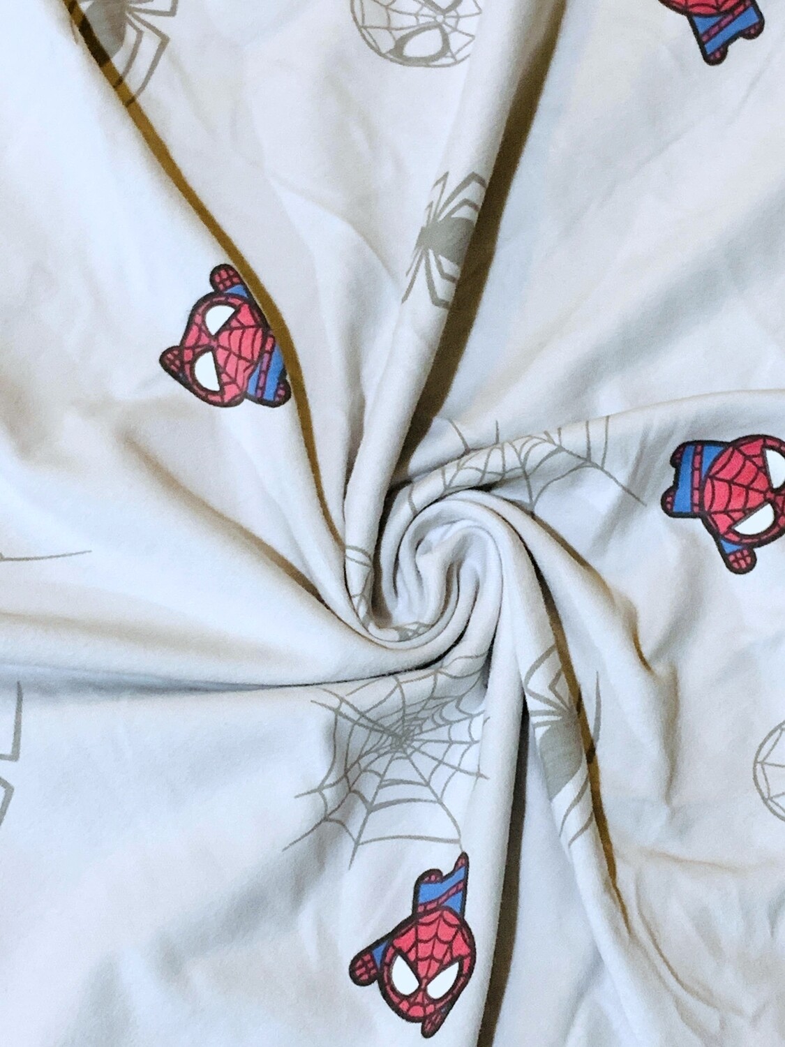 Kawaii Spider-Man | Licensed Cotton Lycra, 250gsm | 170cm Wide - 0.85m Piece