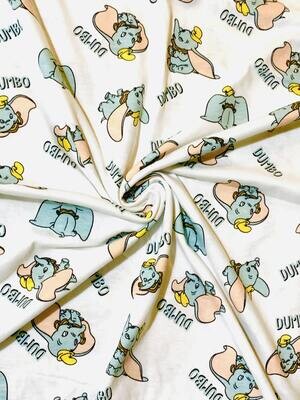 Dumbo, Toss | Licensed Lightweight Cotton Jersey, 150gsm | 185cm Wide