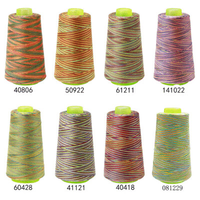 081229 | Rainbow Multicoloured All-Purpose Sewing &amp; Overlocking Variegated Thread | 3000y Spool