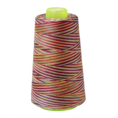 040418 | Rainbow Multicoloured All-Purpose Sewing & Overlocking Thread | 3000y Spool