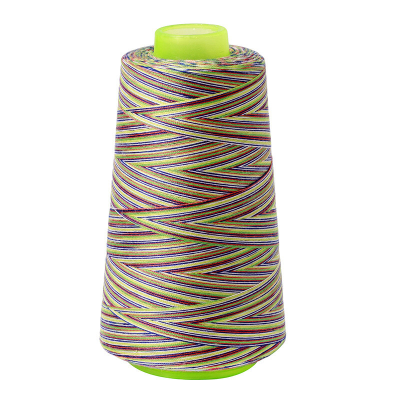 041121 | Rainbow Multicoloured All-Purpose Sewing &amp; Overlocking Thread | 3000y Spool
