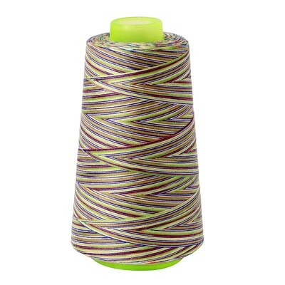 041121 | Rainbow Multicoloured All-Purpose Sewing & Overlocking Thread | 3000y Spool
