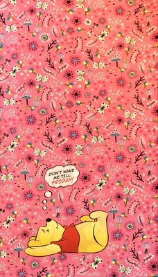 Winnie the Pooh, Pink Florals | Licensed Cotton Poplin Panel