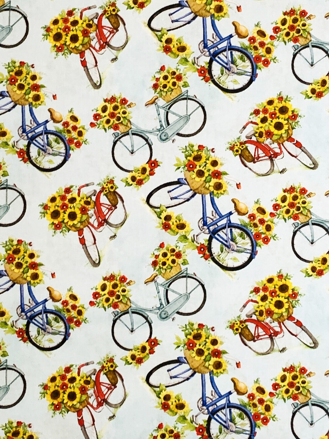 Floral Bicycles | Quilting Cotton | 112cm wide