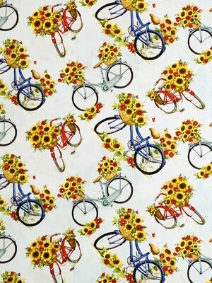 Floral Bicycles | Quilting Cotton | 112cm wide
