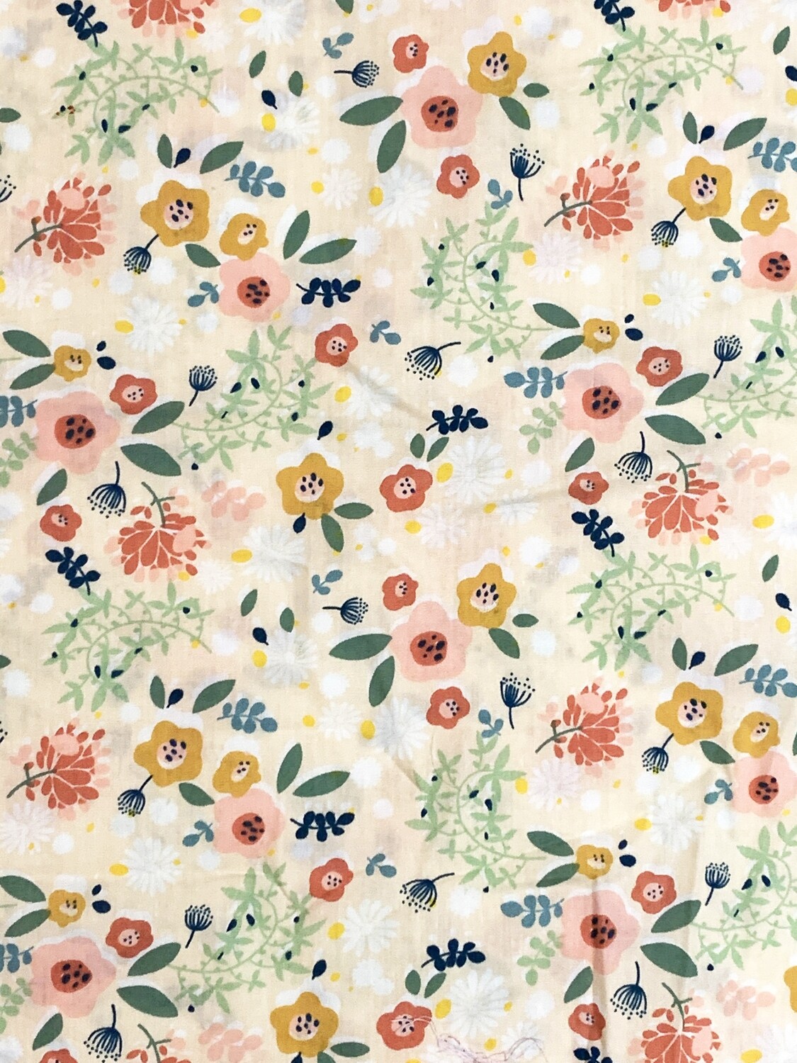 Florals on Coral | Cotton Poplin | 145cm wide - 0.9m Piece