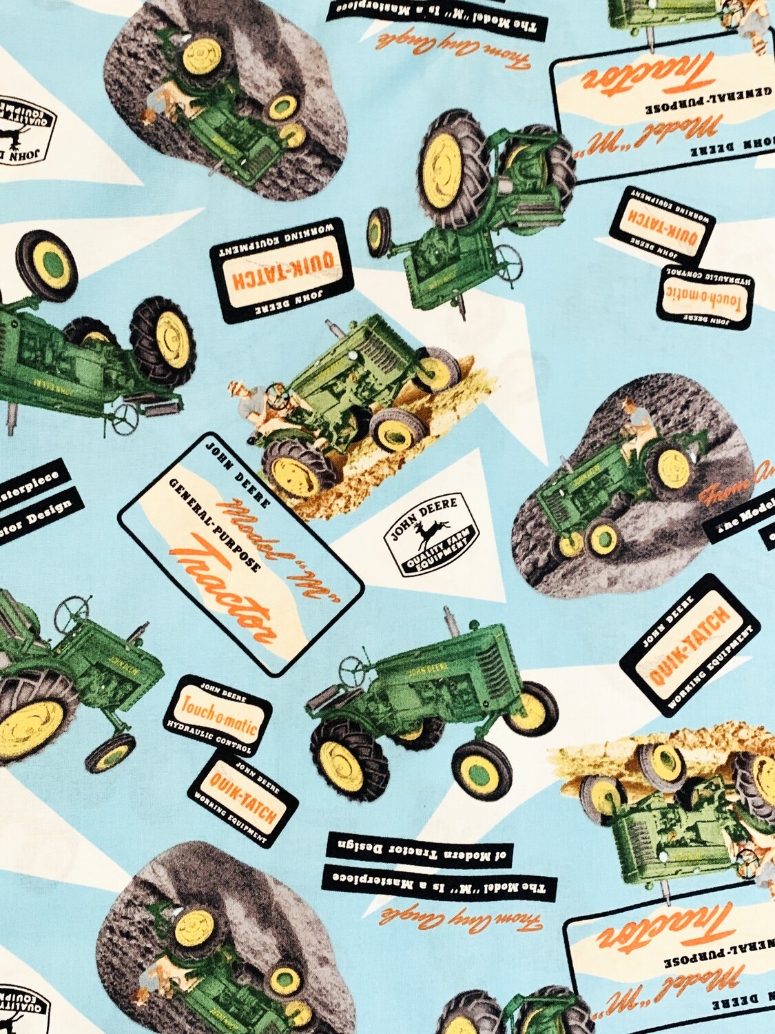 Model M Tractor Collage, John Deere | Licensed Quilting Cotton | 112cm Wide