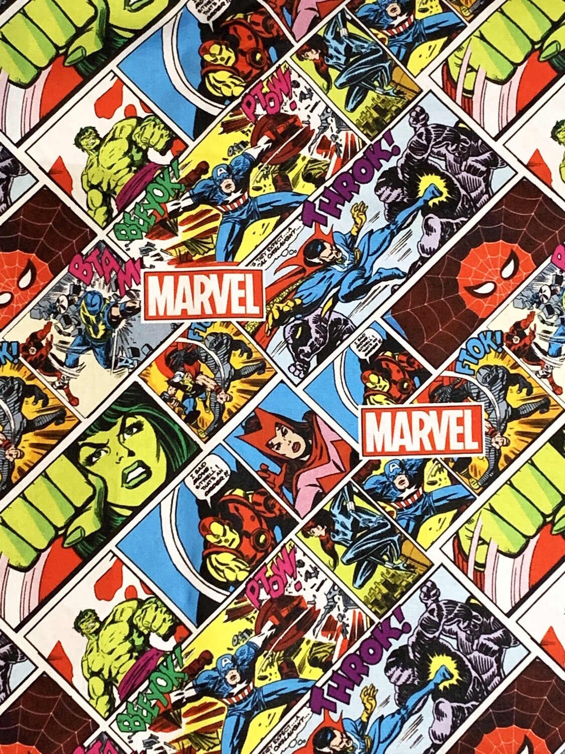Superheroes, Comic Strips | Licensed Quilting Cotton | 112cm wide - 0.4m Piece