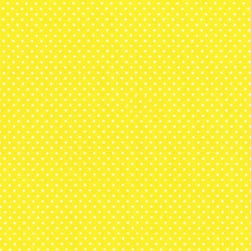 Bright Yellow, Microdots | Quilting Cotton | 112cm wide - 0.8m Piece