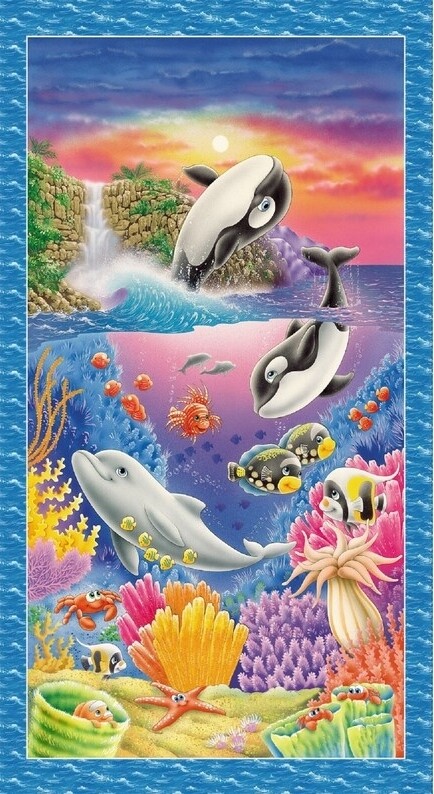 Sea World Sea Creature Panel | Quilting Cotton Panel