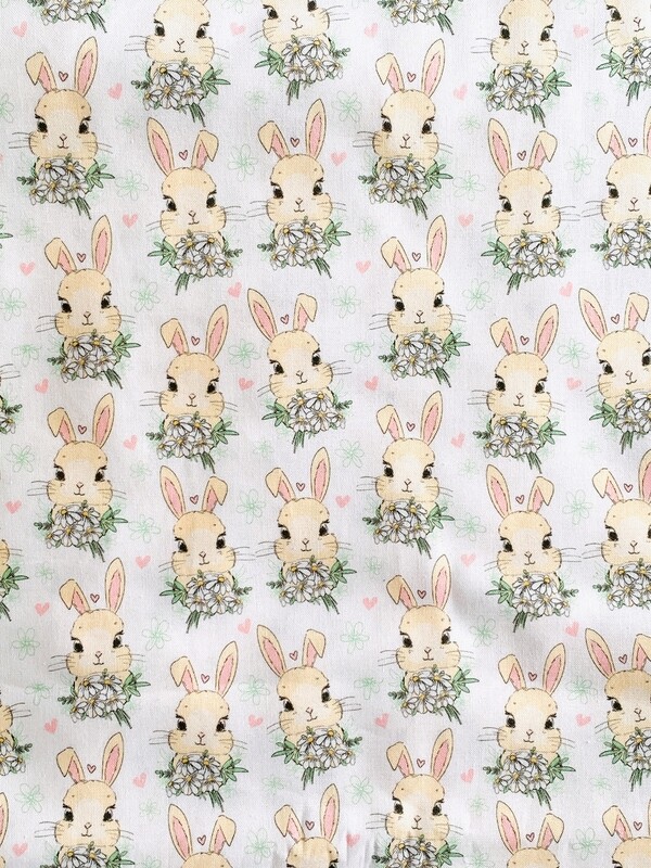 Bunny Bouquets | Quilting Cotton | 112cm wide - 0.65m Piece