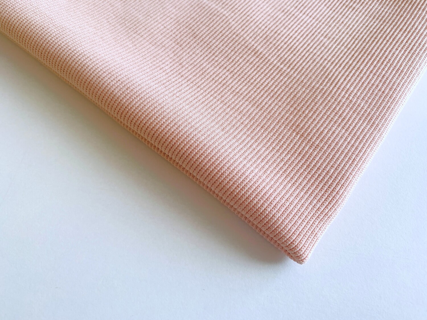 Light Dusty Pink | Lightweight 2x2 Ribbing | 100cm Wide