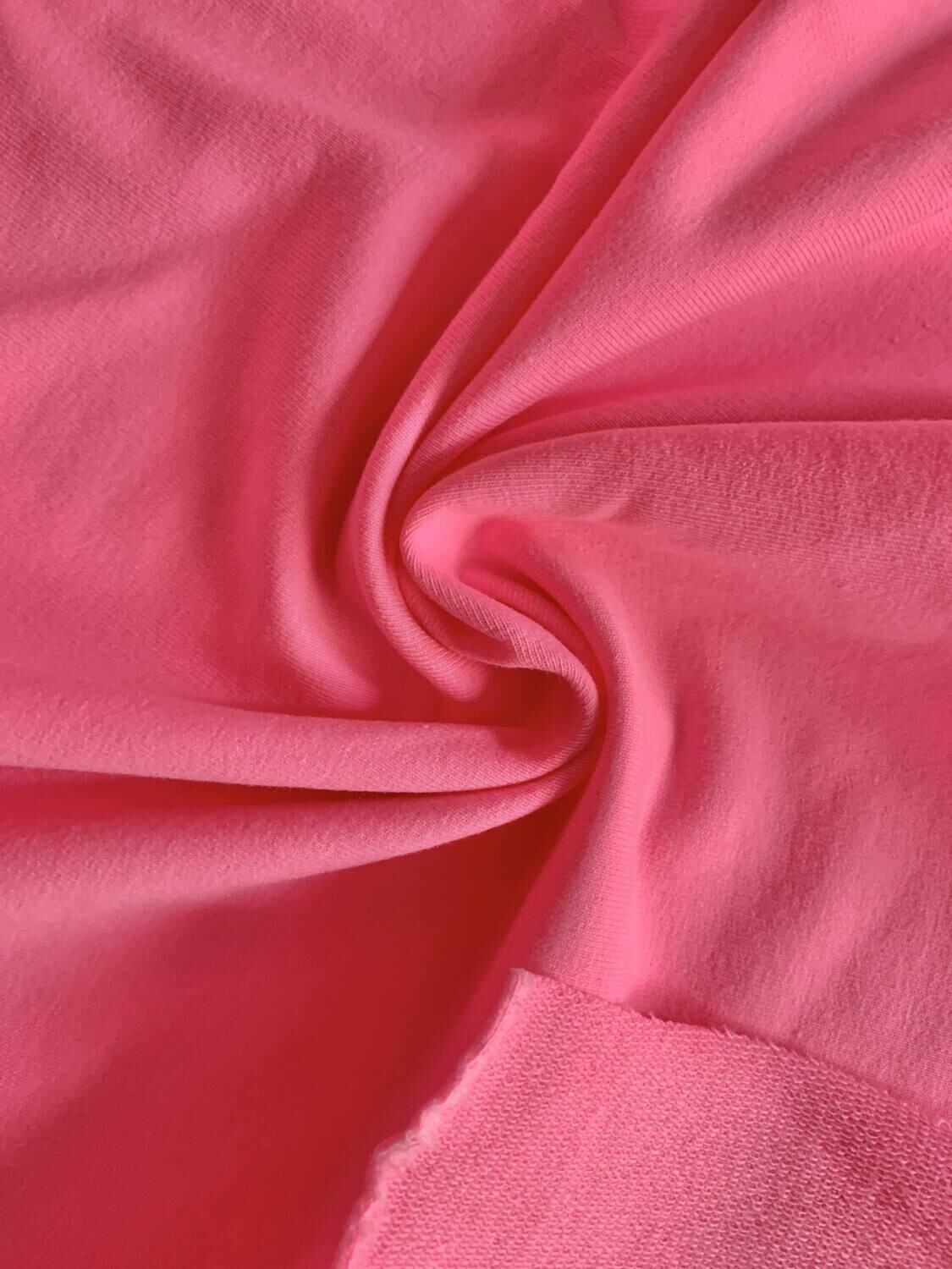 Bright Pink | Strech French Terry Solids 240gsm | 165cm Wide - 0.6m Piece