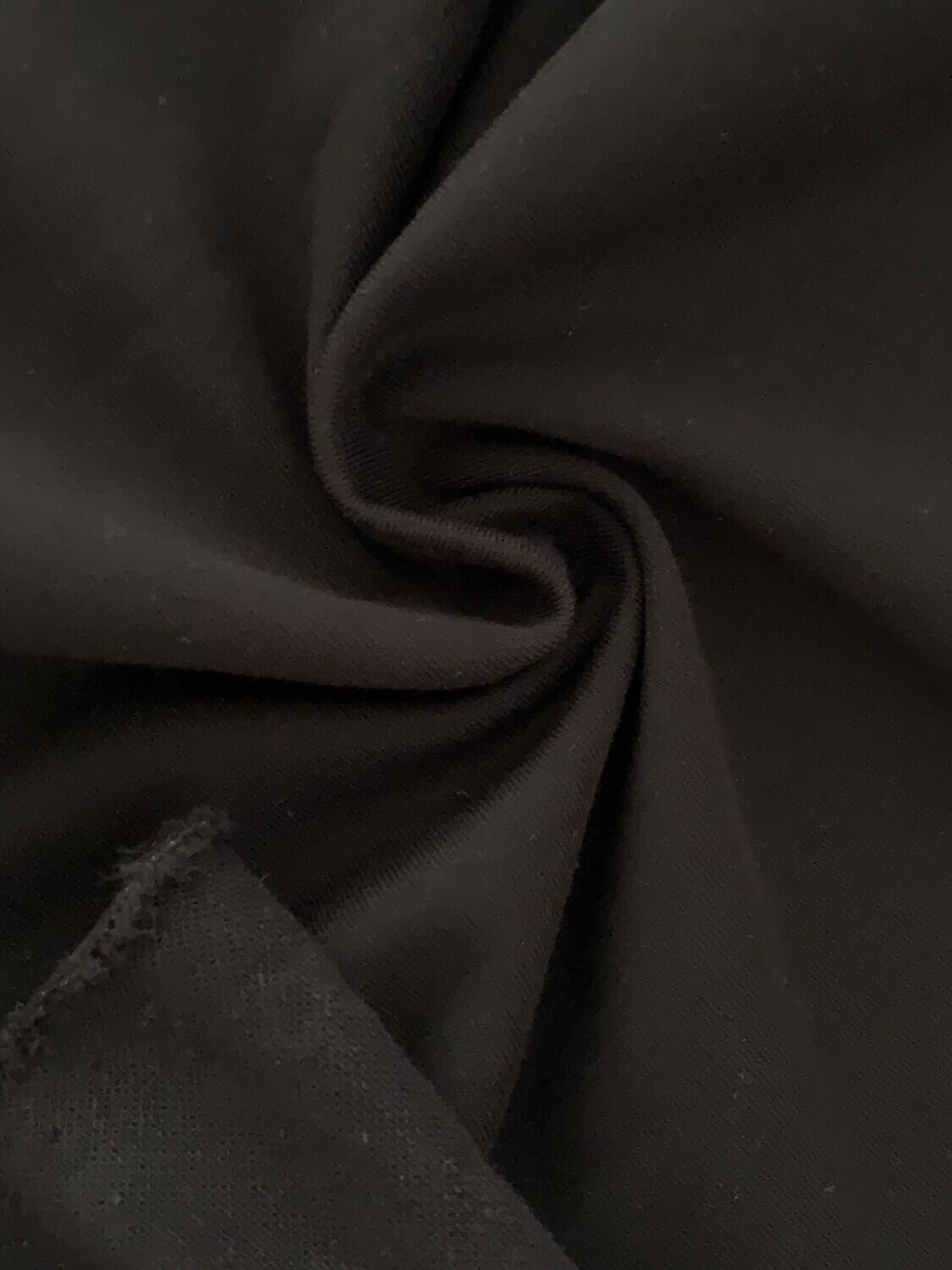 Black | Strech French Terry Solids 260gsm | 160cm Wide