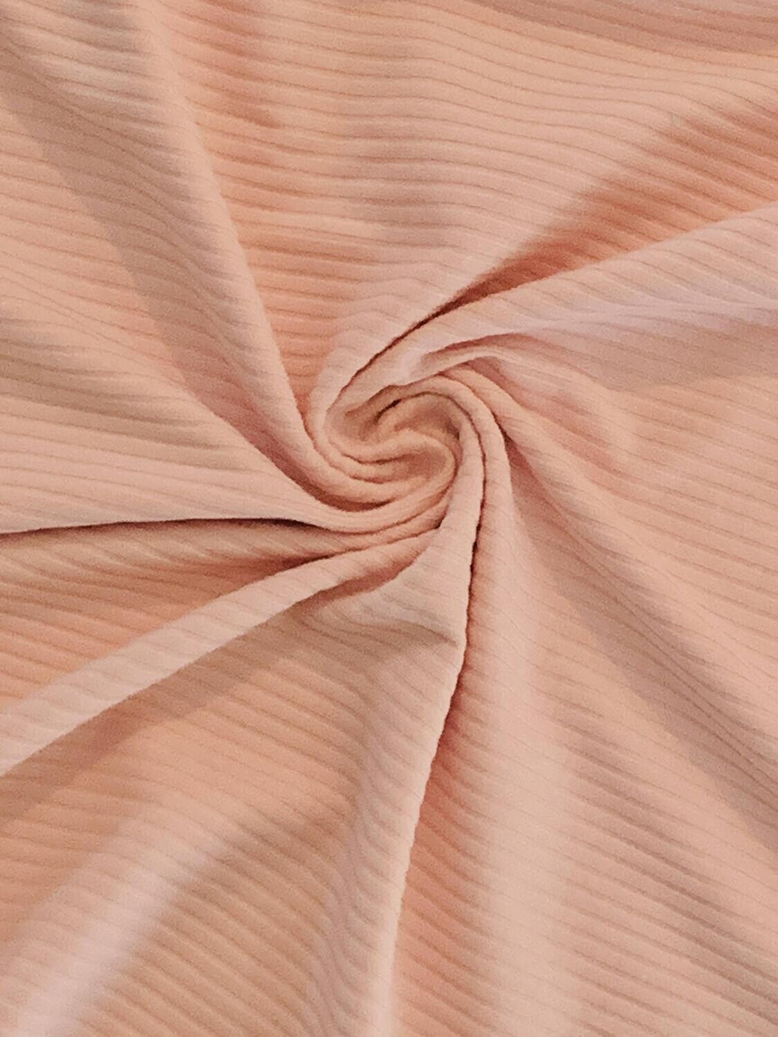 Coral Pink | Ribbed Cotton Jersey Knit, 260gsm | 140cm Wide