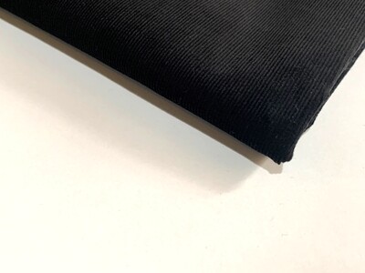 Solid Black | Stretch Pinwale Corduroy | 130cm Wide